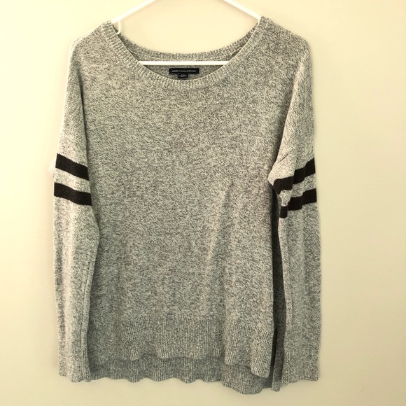 American Eagle Outfitters Sweaters - AEO wool blend gray and black varsity sweater